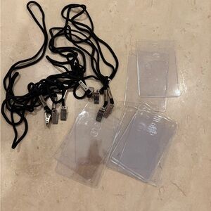 7 lanyards with clear vertical card holders